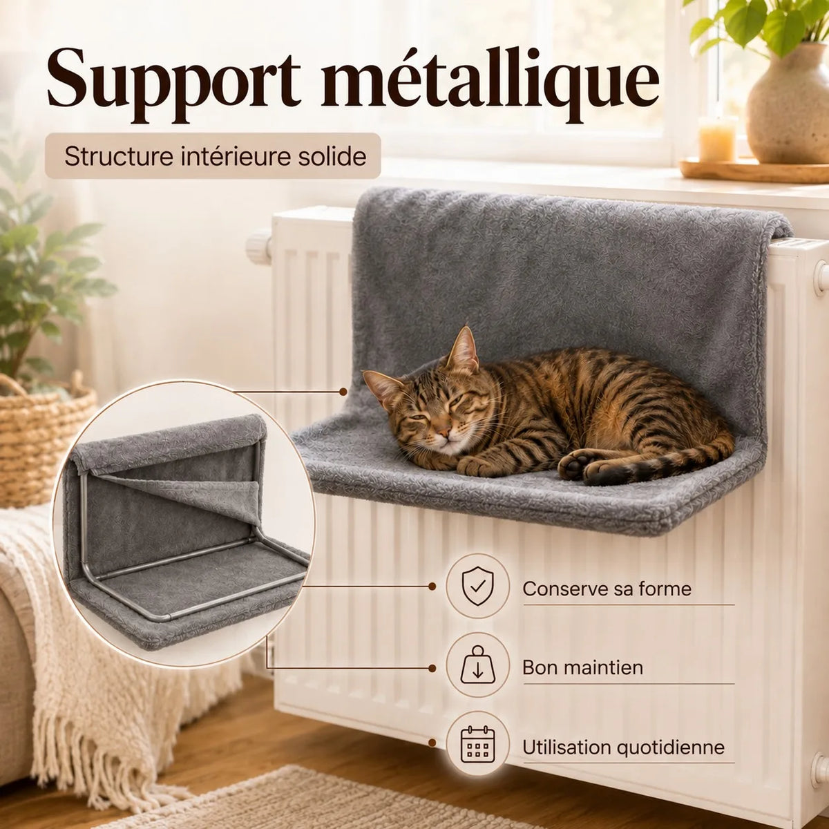 Cadre métallique solide du hamac de radiateur KyvoRadia